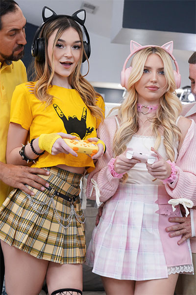 Della Cate and Britt Blair from Daughter Swap scene No More Gaming: Bff’s Share Some Daddy Dick