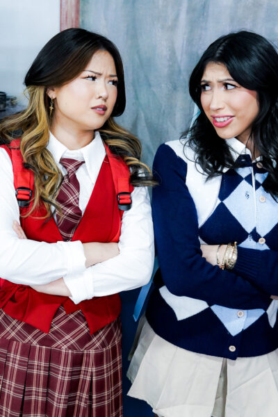 Penelope Woods and Lulu Chu from Sis Swap scene Welcome to the Gooner Club! It's Your Turn to Masturbate Image #7