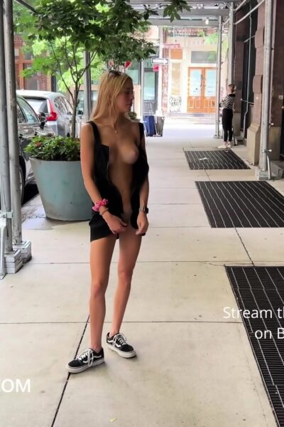 Shan from Braless Forever scene Takes Off Her Black Dress Image #7